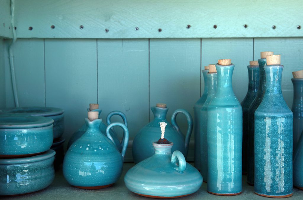 Ceramiche smaltate in blu