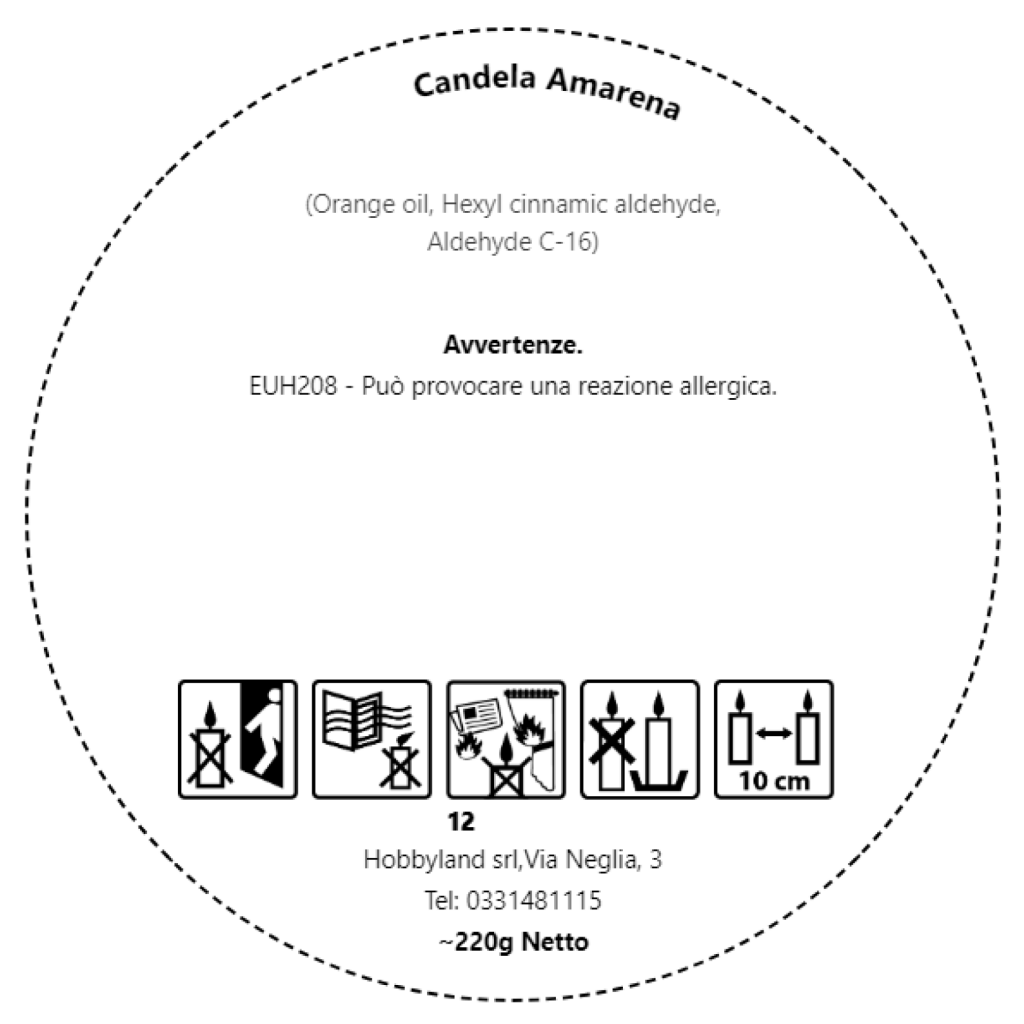 Esempio di Candela Amarena Label